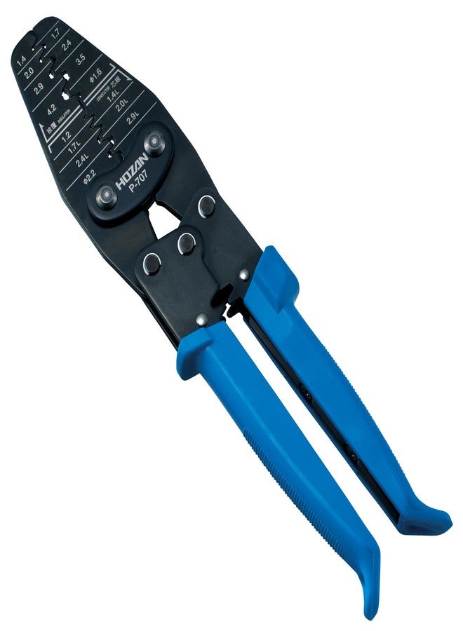 Hozan P-707 Crimping Tool (for Open Barrel Type Contacts), Crimping Pliers, 15 Types of Large and Small Dies, Compatible with a Wide Range of Terminals - Image 1
