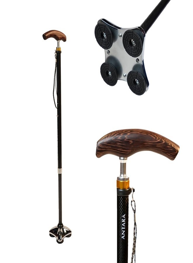 AGEasy Antara AGEasy Carbon Fiber Walking Stick | Walking Stick for Old People | Walk Stick for Men & Women with Adjustable Height | Lightweight Support Stick | Premium Carbon Walking Cane for Seniors - Image 1