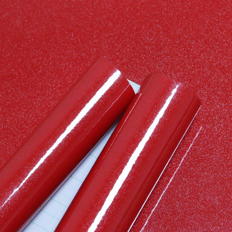 Toduso 15.8''X393.7''Red Contact Paper For Countertops Self-Adhesive Wallpaper Removable Red Peel And Stick Wallpaper Waterproof Easy To Clean Vinyl Roll Decorative Kitchen Cabinet For Wall Covering - Image 1