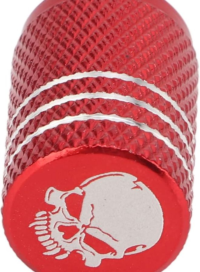Red Skull Pattern Durable Tire Valve Stem Caps Dust Water Proof for Cars SUVs Trucks Motorcycles - Image 5