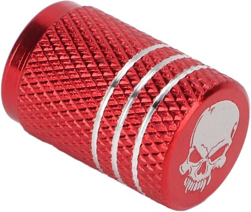 Red Skull Pattern Durable Tire Valve Stem Caps Dust Water Proof for Cars SUVs Trucks Motorcycles - Image 4
