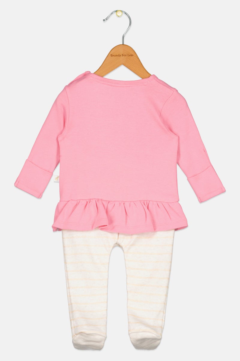 Hamleys Toddlers Girl Embroidered Long Sleeve Romper, Multicolor - Image 2