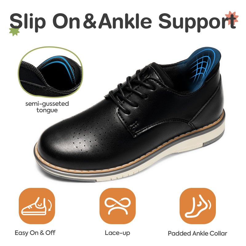 GINNI Boys Dress Shoes, Casual Oxfords Sneakers Comfort School Uniform Formal Shoes Wedding Church Dress Shoe for Toddler/Little/Big Kid Black - Image 5