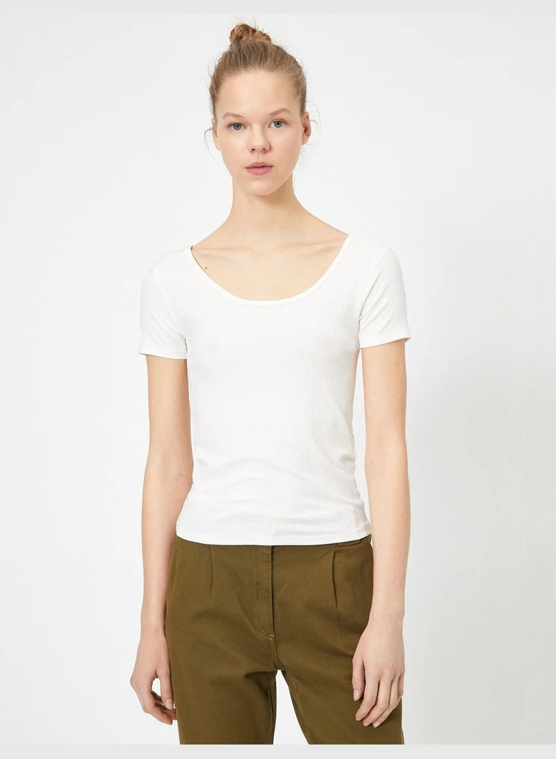 KOTON Scoop Neck T-Shirt