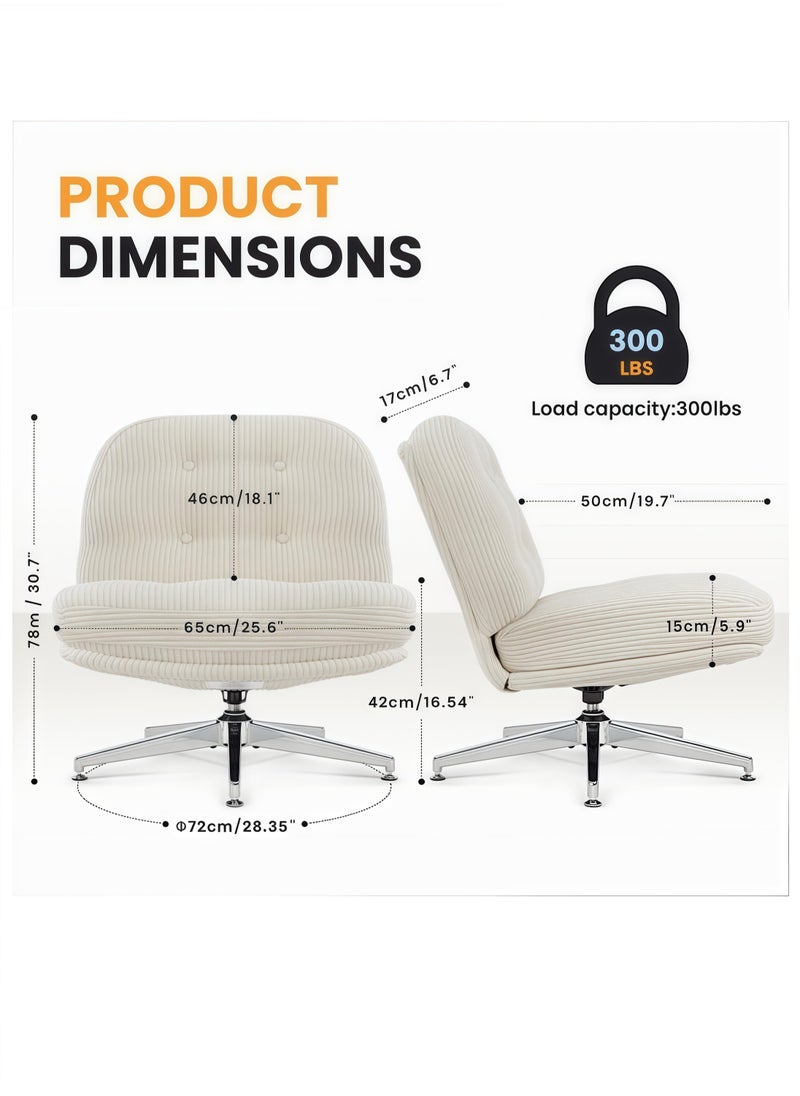 Generic Swivel Accent Chair, Cozy Living Room Chair, Comfy Reading Chair, Criss Cross Chair, Fabric Reading Sofa Chair with Wide Seat, Deep Cushion, 115° Tilt for Living Room, Bedroom  - Image 2