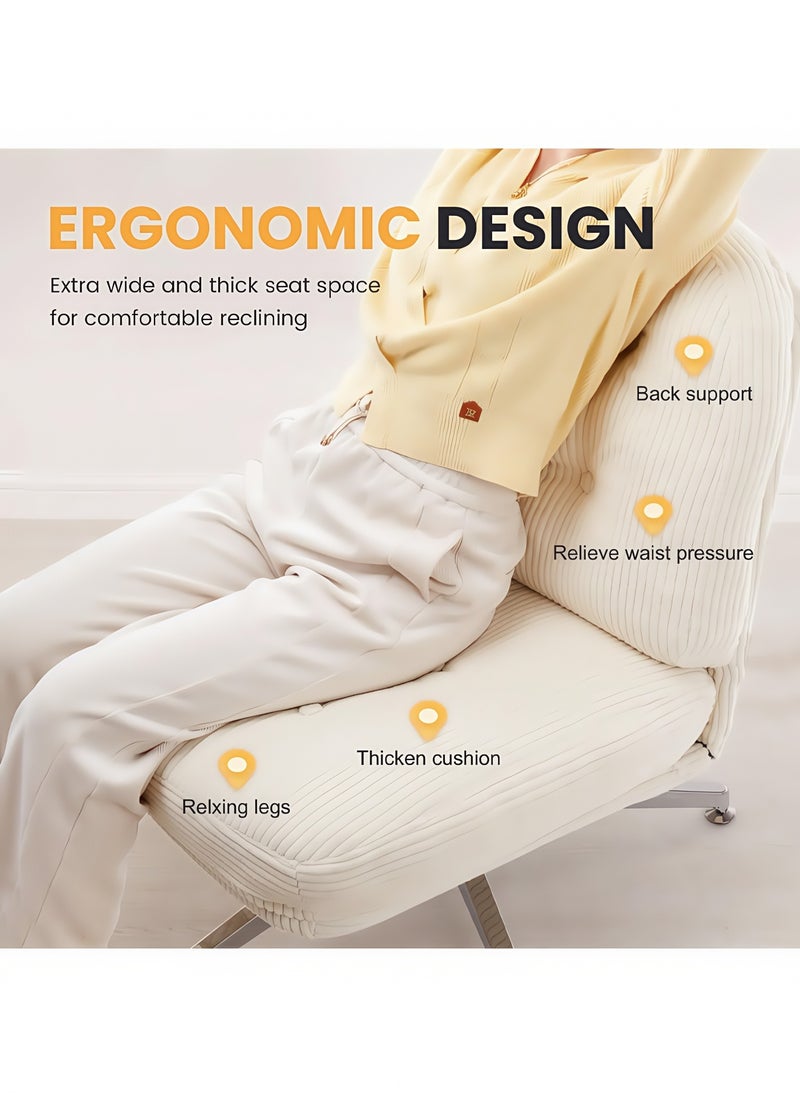 Generic Swivel Accent Chair, Cozy Living Room Chair, Comfy Reading Chair, Criss Cross Chair, Fabric Reading Sofa Chair with Wide Seat, Deep Cushion, 115° Tilt for Living Room, Bedroom  - Image 4