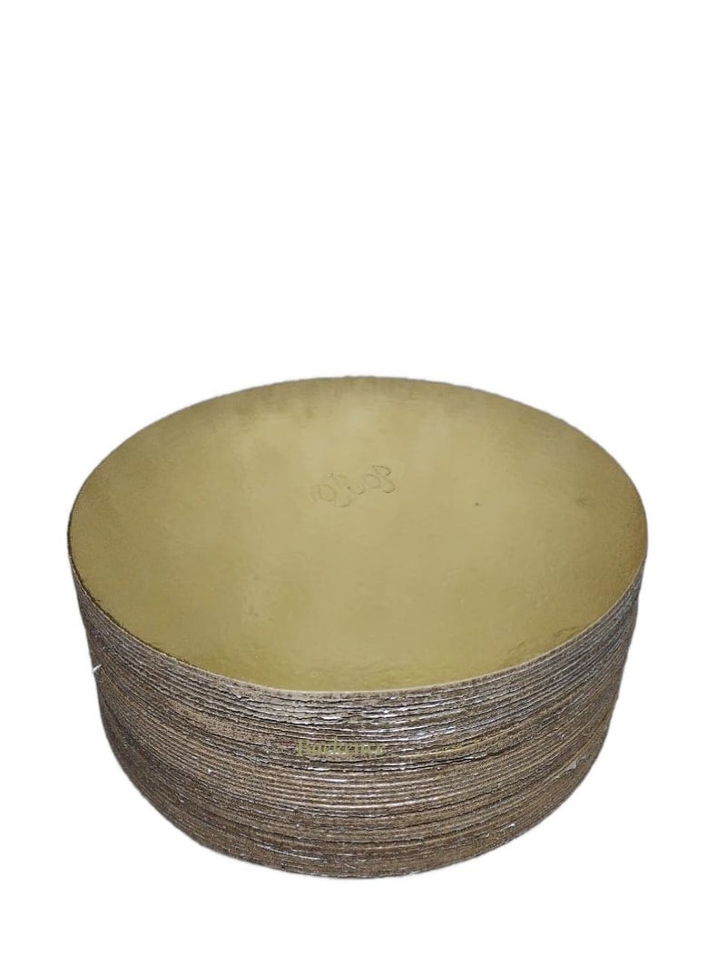 Baekence Baekence Cake Base 8 inch Round Card Board Cake Base Pack of 50 pcs - Image 3