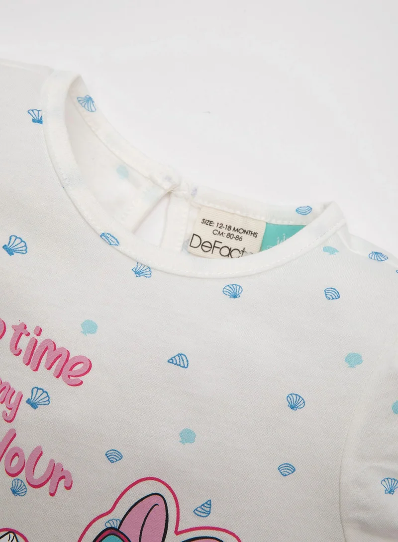 DeFacto Daisy Duck Short Sleeve Cotton Pajama Set With Shorts