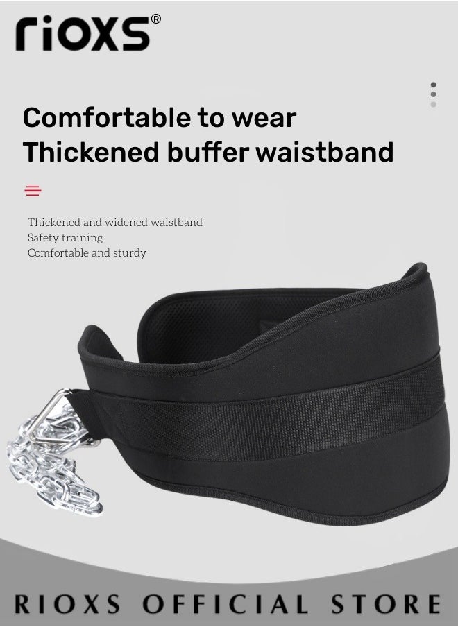 RIOXS - Fitness Waist Belt With Chains,Exercise Belt For Pull-ups Training,Back Belt Support Waist Trimmer Belt For Weightlifting Bodybuilding,Heavy Duty Lifting Belt Training Belt Sports Squat Belt For Men Women - Image 1