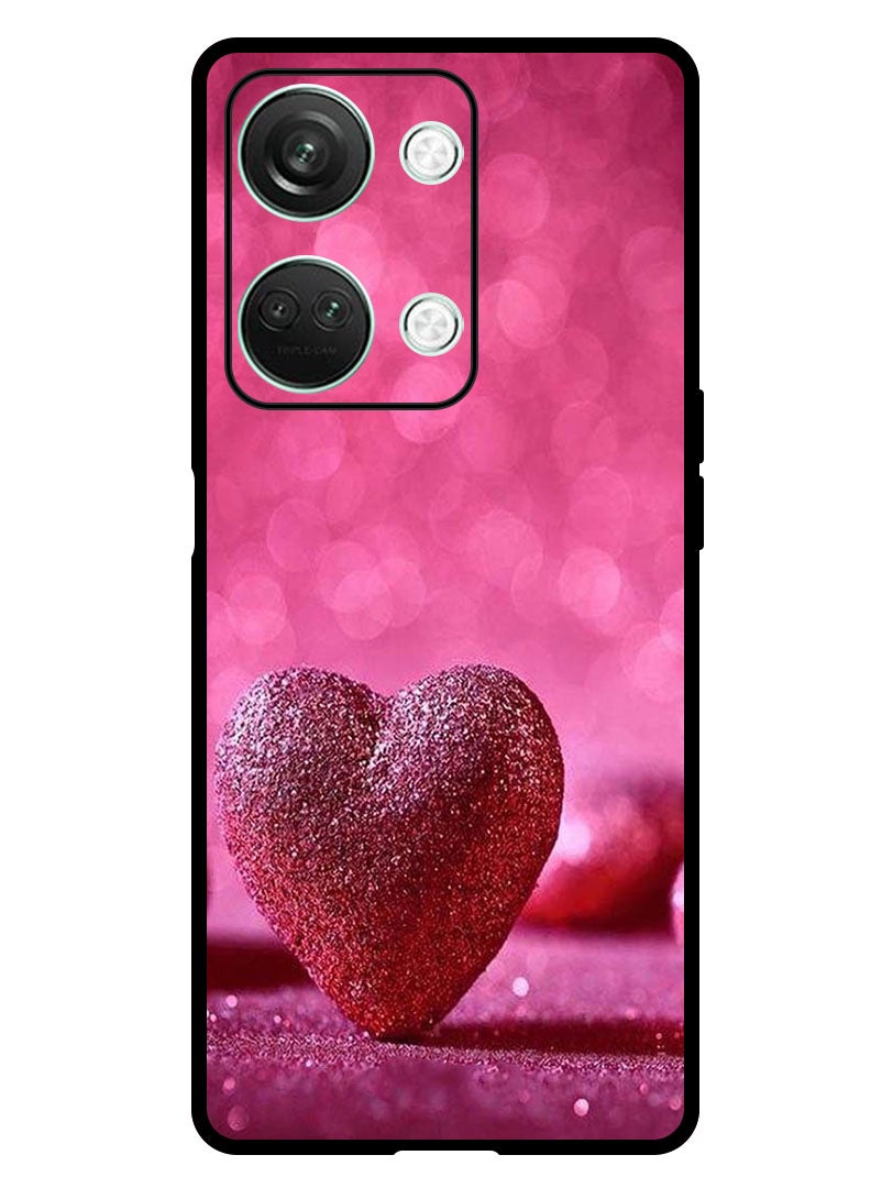 Theodor Protective Case Anti Scratch Shock Proof Bumper Cover For OnePlus Nord 3 Dark Pink Gliter Heart - Image 1