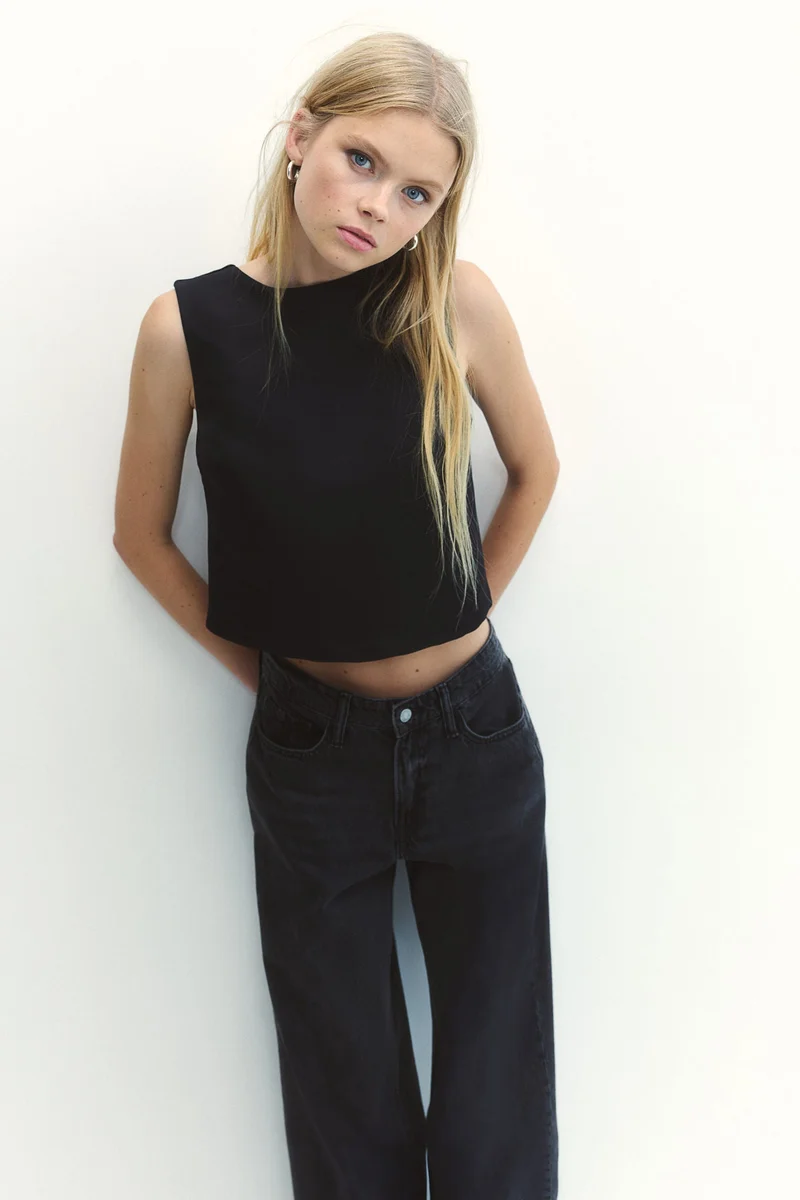 اتش اند ام Bow-Detail Deep-Back Top
