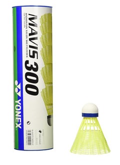 Yonex YONEX Mavis 300 Badminton Shuttlecock | Pack of 6 | Nylon Skirt | Close to Feather Flight | Durable & Cost Effective | Perfect for Practice | Medium Speed ​​| Yellow  - Image 1