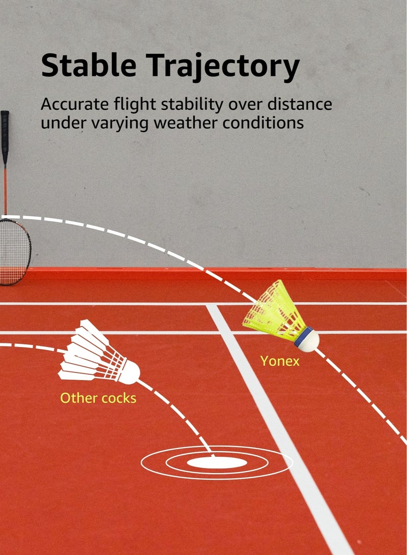 Yonex Mavis 300 Nylon Badminton Shuttlecock | Pack of 6 | Durable & Cost Effective | Perfect for Practice | Medium Speed ​​| Yellow - Image 2