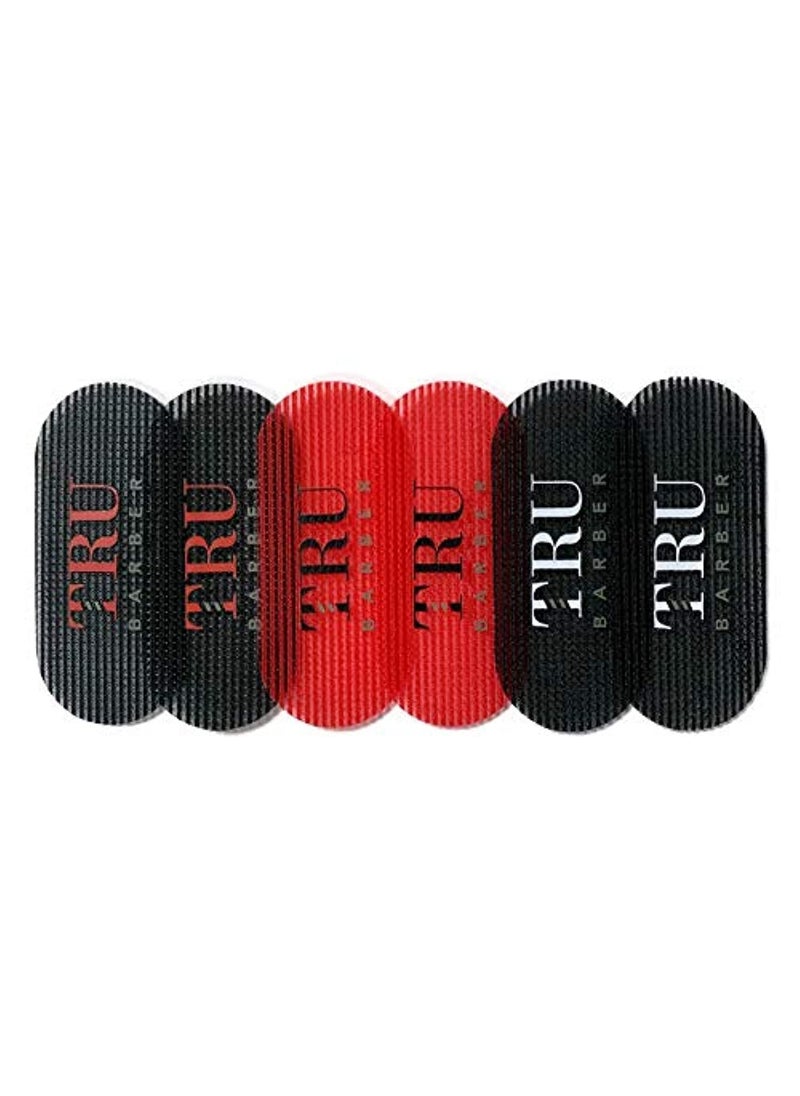 TRU BARBER - TRU BARBER HAIR GRIPPERS  3 COLORS BUNDLE PACK 6 PCS for Men and Women  Salon and Barber Hair Clips for Styling Hair holder Grips BlackRedBlack - Image 1