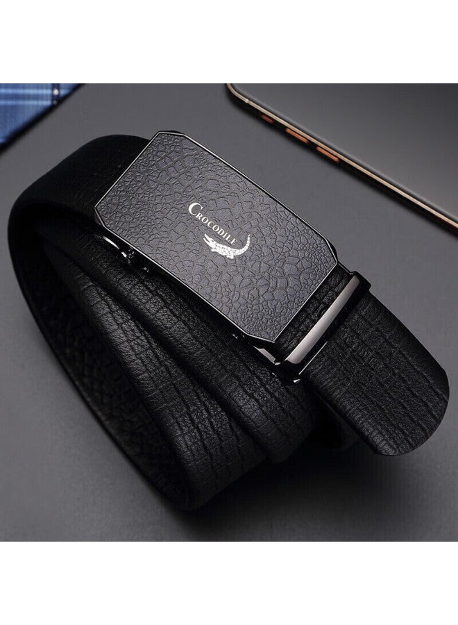 Crocodile T-shirt, Qixi Gift For Men, Automatic Buckle Crocodile Pattern Men's Top-grain Leather Belt, Birthday Gift For Boyfriend - Image 5