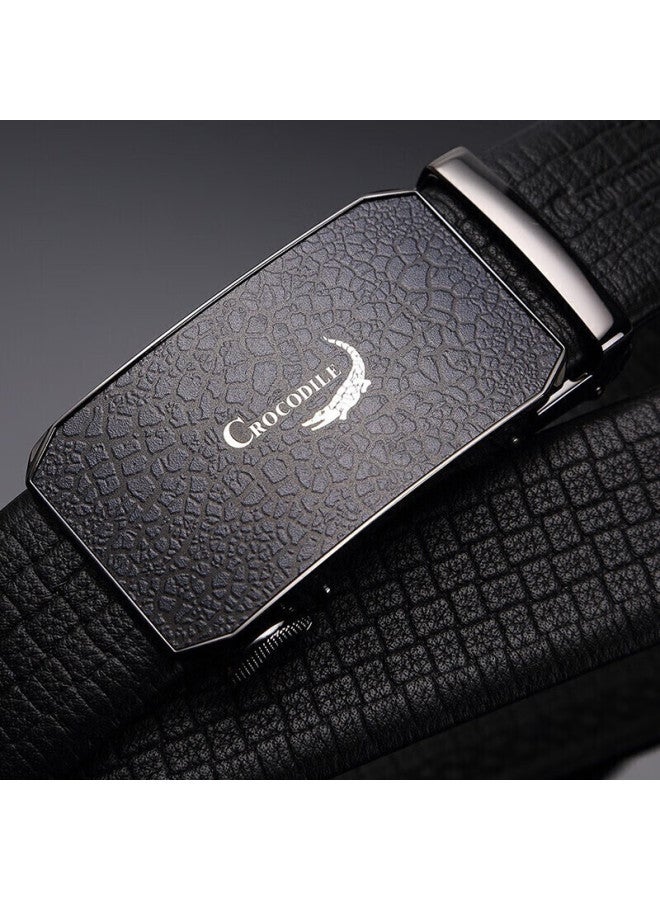 Crocodile T-shirt, Qixi Gift For Men, Automatic Buckle Crocodile Pattern Men's Top-grain Leather Belt, Birthday Gift For Boyfriend - Image 4