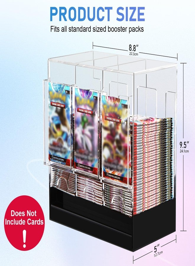 CHEPULA 3-Slot Booster Pack Dispenser, Card Dispenser Storage, Acrylic Booster Box for Trading Card/Sports Booster Packs (4mm Thick) - Image 2