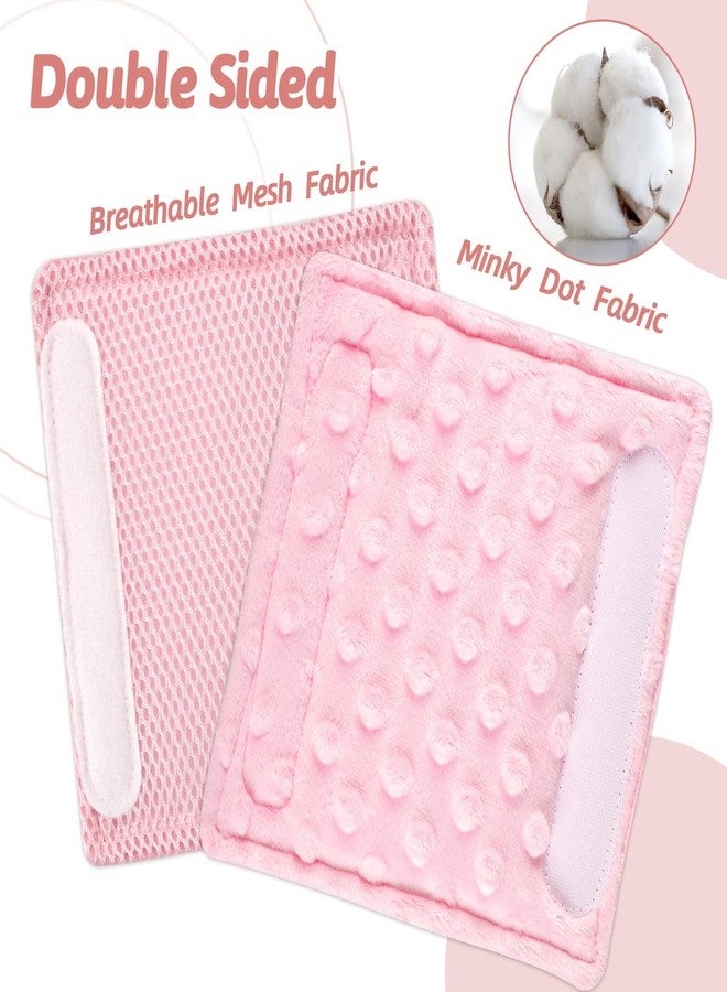 WINGHENLEE Baby Car Seat Strap Pads, Car Seat Strap Shoulder Covers for Baby Infant Toddler, Double-Sided Car Seat Belt Covers for Stroller/Pushchair/Baby Swing, Soft Flannel & Mesh, Pink - Image 4