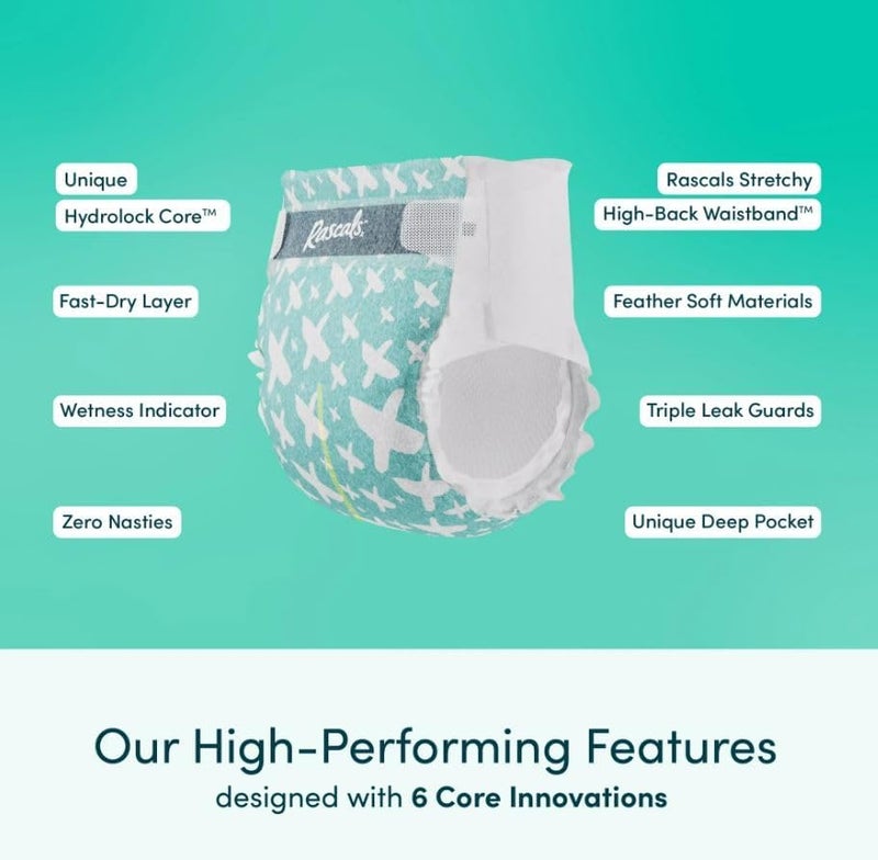 Rascals Premium Baby Diapers Size 1 - Comfortable & Leak-Proof Diapers for Babies 3-5 kg - Jumbo Box of 108 Count - Image 4