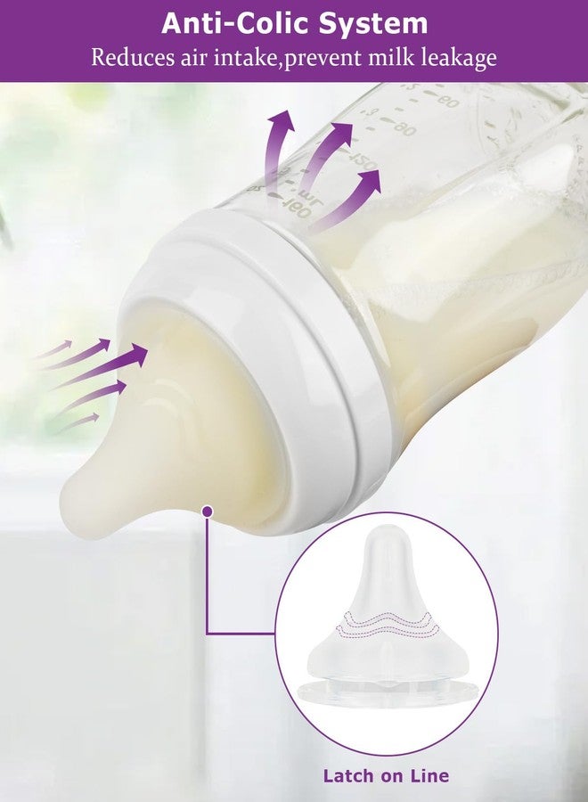 joyfeed Baby Bottle Nipple for Gulicola Natural Glass Bottle,3m+,Size M Soft Silicone Nipples,Meudim Flow, 4 Count - Image 5