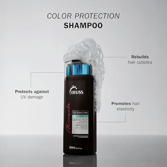 Truss MIRACLE SHAMPOO | PROTEIN & OIL BLEND FOR DAMAGED HAIR | RECONSTRUCTS,SHINES & SOFTNESS HAIRS|UV & COLOR PROTECTION|ANTI-FRIZZ & MOISTURE LOCK|DAILY SHAMPOO FOR ALL HAIR TYPES| 300ML/10.14 FL.OZ - Image 3