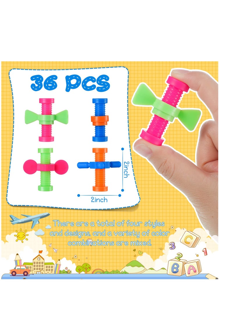 Fidget Small Finger Toy Pencil Topper Plastic Pencil Colorful Fidget Flipper Pencil Top Fidgets Assorted Fidget Tool Spinner for Anxiety Release (36 Pieces) - Image 2