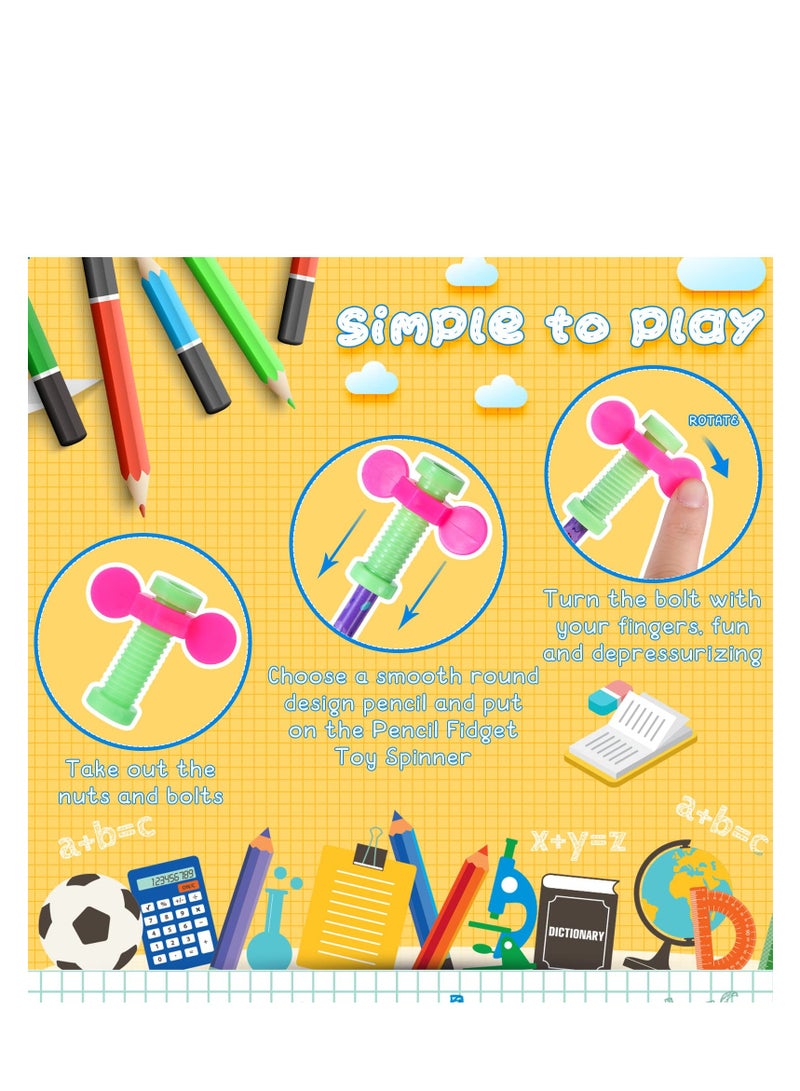 Fidget Small Finger Toy Pencil Topper Plastic Pencil Colorful Fidget Flipper Pencil Top Fidgets Assorted Fidget Tool Spinner for Anxiety Release (36 Pieces) - Image 3