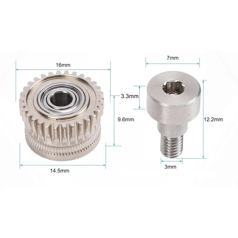 Hardened Steel Ni Plated Extruder Gear Set, All Metal, High Hardness, Ideal Replacement for K1 3D Printer Parts - Image 3