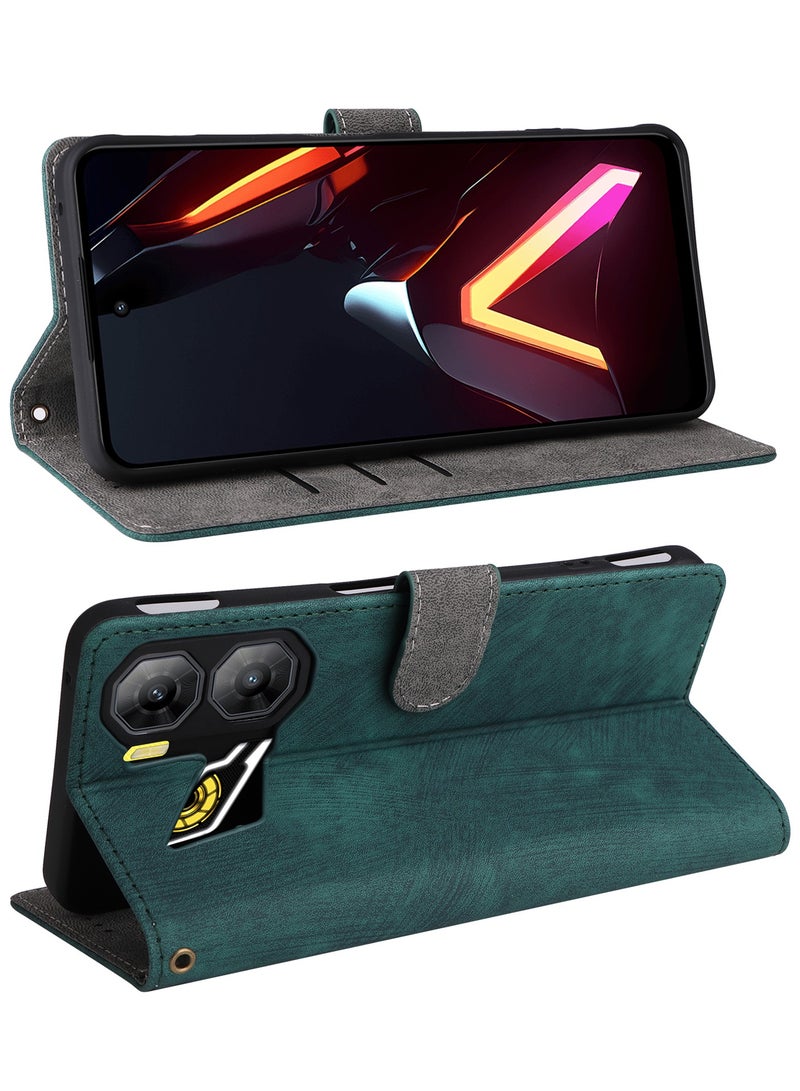 For ZTE Nubia neo 3 Cover with Hand Strap, PU Leather Full Body Protection Shockproof Flip Mobile Cover, RFID Anti-theft Brush Folio Wallet Case - Image 2