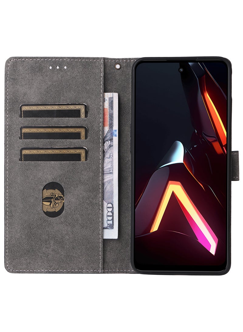 For ZTE Nubia neo 3 Cover with Hand Strap, PU Leather Full Body Protection Shockproof Flip Mobile Cover, RFID Anti-theft Brush Folio Wallet Case - Image 5