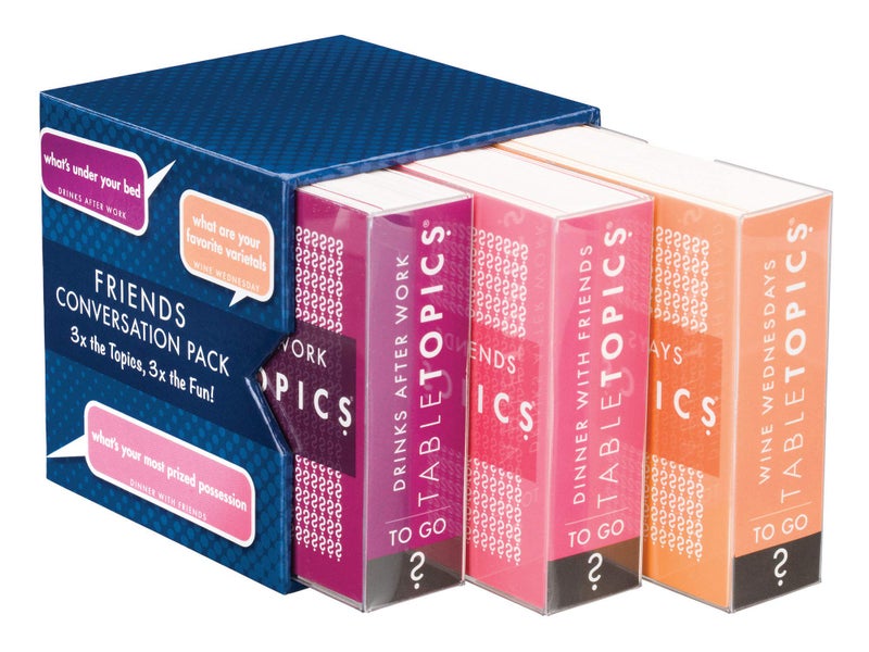 TableTopics Friends Conversation Pack Card Game - 120 Fun Conversation Starter Cards for Adult Parties, Friends’ Game Nights, or Girls’ Nights, Getting to Know You Questions, Boxed Set of 3 Topics - Image 2