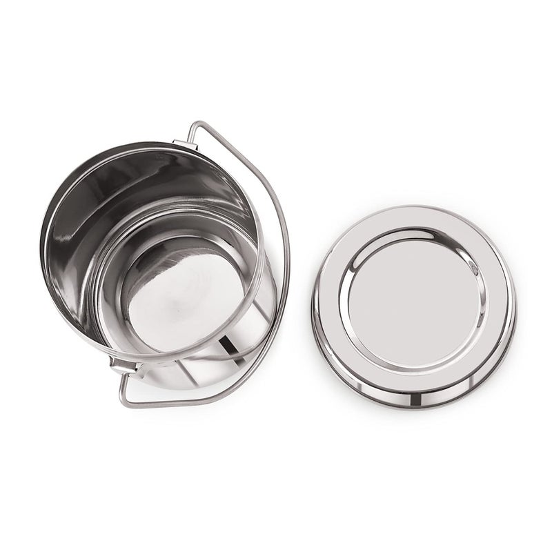 Neelam Neelam Stainless Steel Size 13 Laser Etching Milk Pot 2600 ml Storage Dabba Milk ghee Oil Storage Etc Heavy Jointless Body Induction Compatible Silver Dishwasher Safe - Image 2