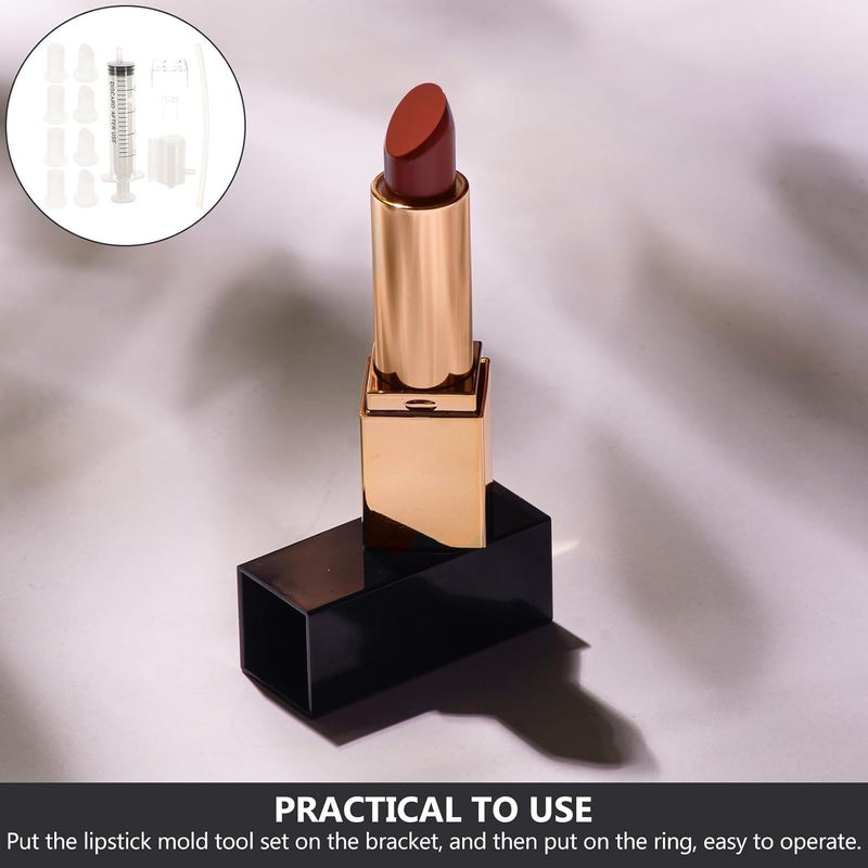11pcs Lipstick Mold Set, DIY Cosmetic Lip Cream Mold with Stand, Convenient Crafting Kit for Women and Girls, Perfect for Homemade Lipstick Making - Image 5