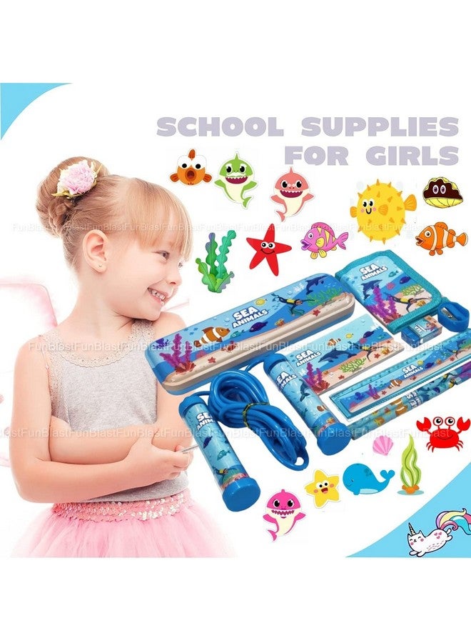 FunBlast Stationery Set For Kids Return Gift Pencil Pen Book Eraser Sharpener Diary - Cartoon Theme Stationary Kit Set For Boys, Girls/Birthday Gift/Return Gift For Kids (Sea Animals), Multicolor - Image 5