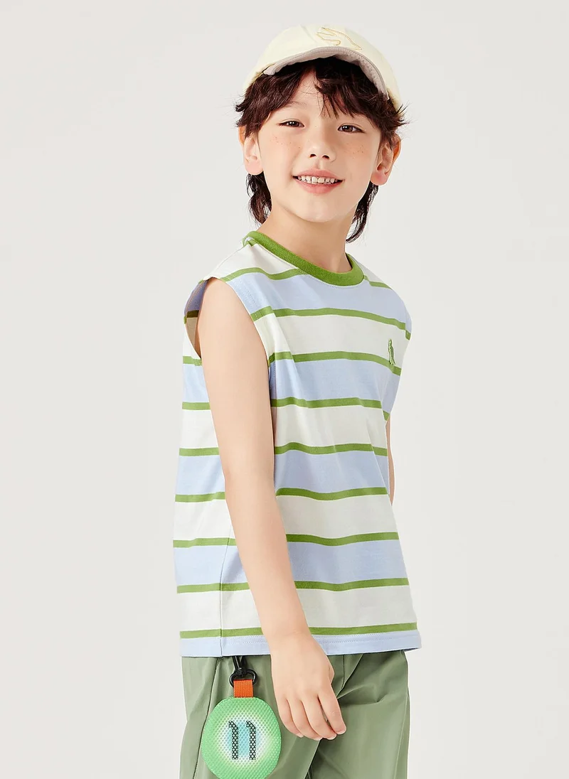 mini bala Boys Toddler Cute Animal Embroidered Crew Neck Sleeveless Vest Soft Breathable Lightweight Comfortable Summer New Style Casual Daily Wear Baby Boy's Fashion Vest