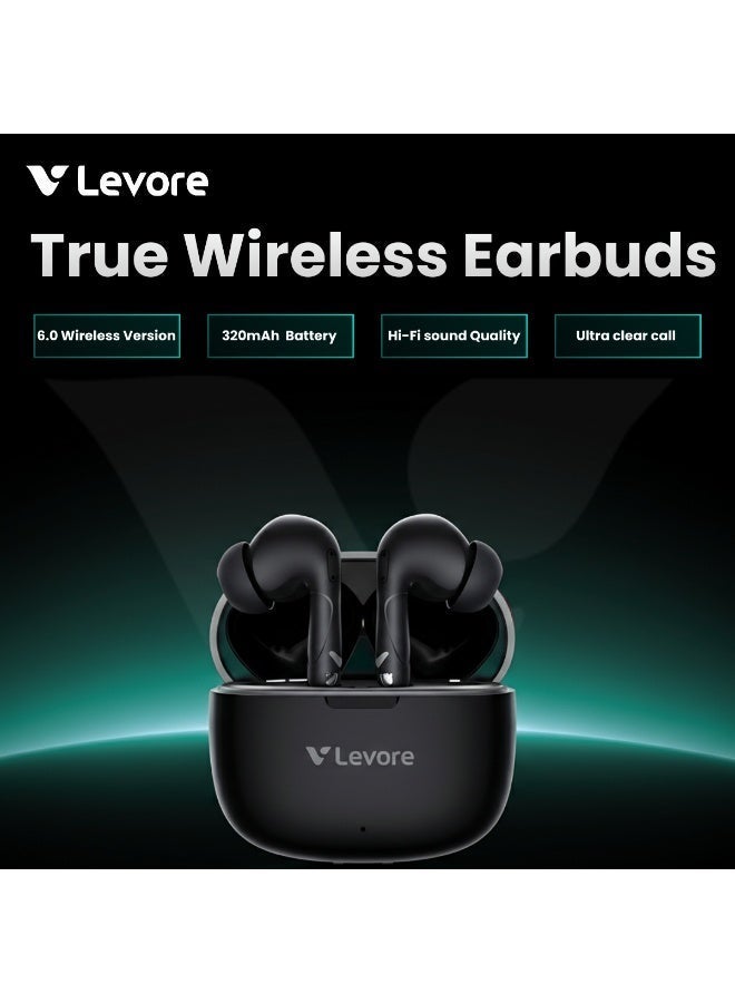 LEVORE TWS Wireless Earbuds LBT202-BK – Bluetooth Earphones, Deep Bass Sound, Long Battery Life, Comfortable Fit, Clear Calls - Image 5
