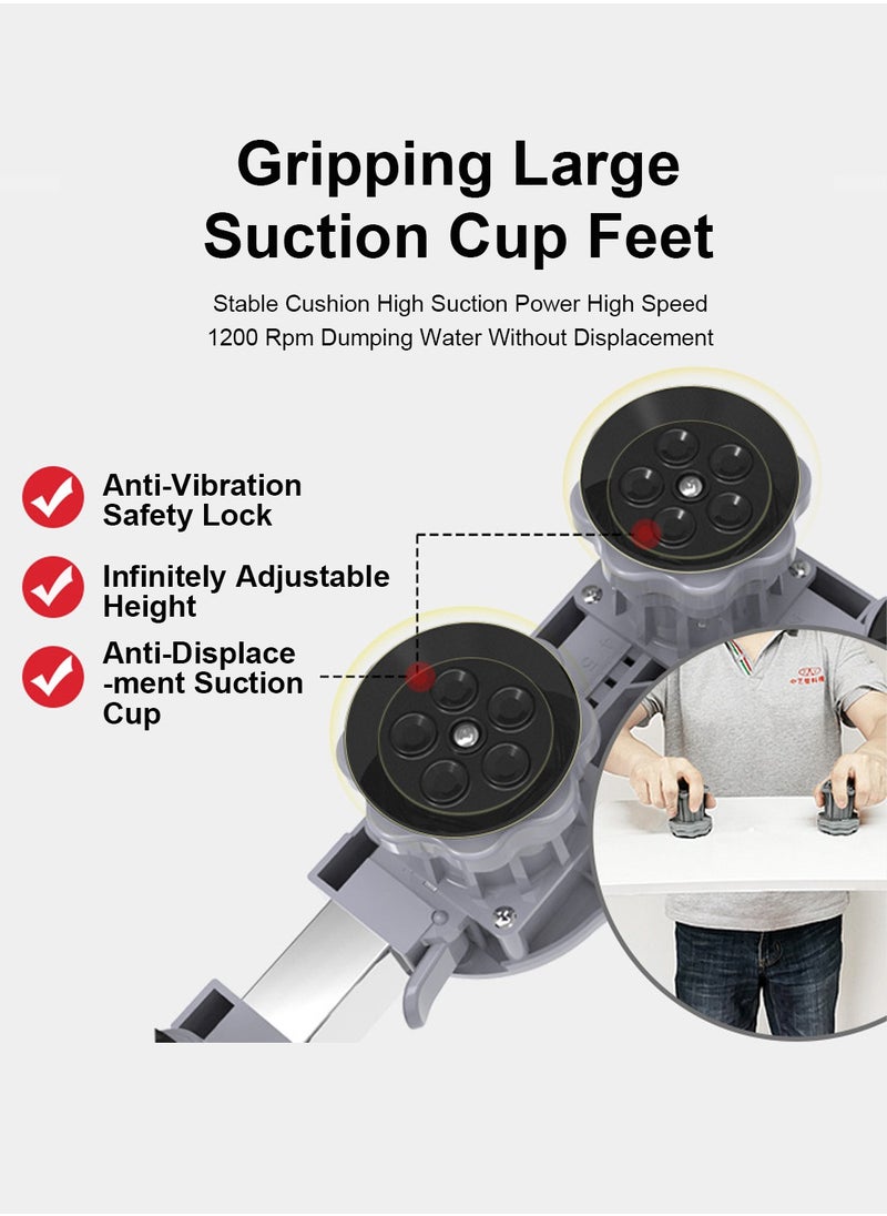 Upgraded Length Adjustable Double Tube Washing Machine Base, Refrigerator Stand with Movable Roller, Grey - 12 Strong Feet & 4 Locking Rubber Swivel