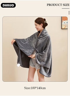 DUNISO 2 in 1 Wearable Blanket Button Shawl, Multifunction Shoulder Warm, Fleece Wearable Blanket, Comfy Poncho Throw, Lap Blanket for Winter, Home, Office, School  - Image 4