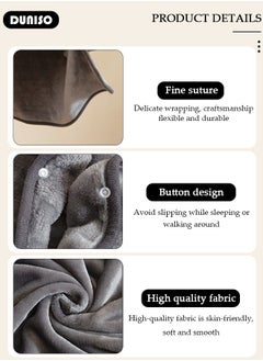 DUNISO 2 in 1 Wearable Blanket Button Shawl, Multifunction Shoulder Warm, Fleece Wearable Blanket, Comfy Poncho Throw, Lap Blanket for Winter, Home, Office, School  - Image 2
