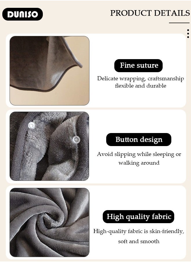 DUNISO - 2 in 1 Wearable Blanket Button Shawl, Multifunction Shoulder Warm, Fleece Wearable Blanket, Comfy Poncho Throw, Lap Blanket for Winter, Home, Office, School - Image 1