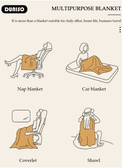 DUNISO 2 in 1 Wearable Blanket Button Shawl, Multifunction Shoulder Warm, Fleece Wearable Blanket, Comfy Poncho Throw, Lap Blanket for Winter, Home, Office, School  - Image 5