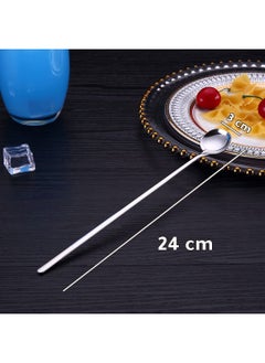 MIBRU Coffee Barista Cupping Spoon Long Silver Stainless Steel Heavy Duty Deep Soup Spoon Large Serving Spoon Ramen Spoon 24x3cm  - Image 4