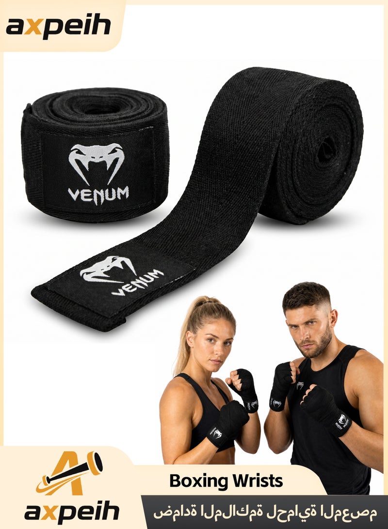 Axpeih Boxing Hand Wraps for Men & Women 5M Stretch Cotton Wrist Support Bandages for Muay Thai MMA Kickboxing Gym Training Knuckle Protection with Hook & Loop Closure - Image 1