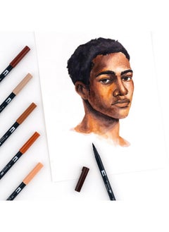 Tombow Tombow 56236 Dual Brush Pen Art Markers, Portrait, 6-Pack. Blendable, Brush and Fine Tip Markers  - Image 4