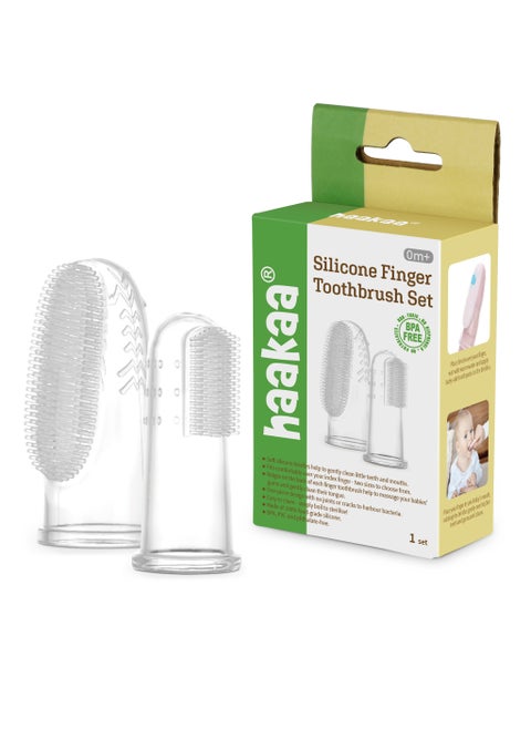Silicone Baby Finger Toothbrush Set With Case, 3 Months +