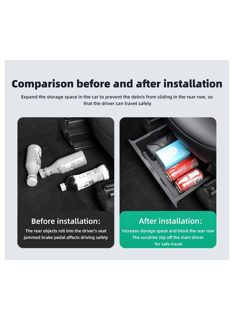 SYOSI Under Seat Storage Box Organizer Fit for Tesla Model Y 2020 2021 2022 2023, Tesla Under Seat Drawer Silicone Hidden Tray Fit for Tesla Model Y Accessories Interior Decoration(1 Pack) - Image 5