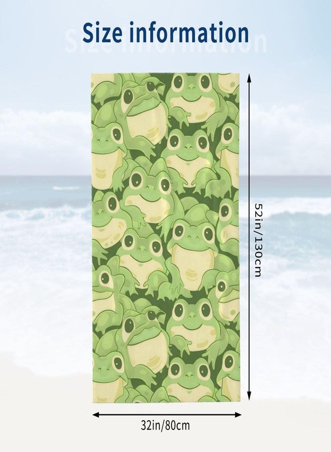 VODRM Cute Frog Beach Towel,32x52in Microfiber Quick Dry Adorable Cartoon Animal Green Bath Towels,Soft Lightweight Oversized Sand Free,for Travel Pool Swimming Gym Decor,Gifts - Image 4