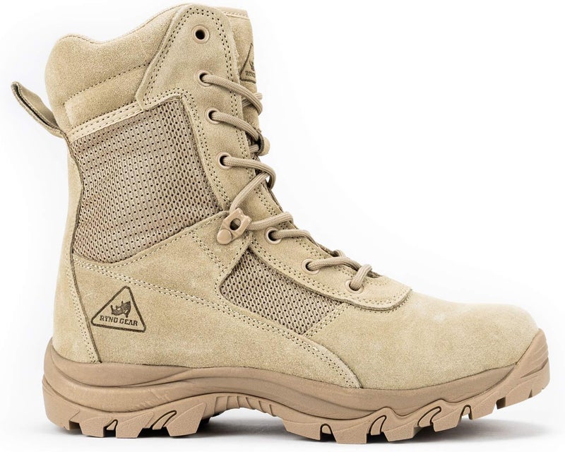 RYNO GEAR CoolMax Tactical Combat Work Utility Men's Military Boots - 8" Beige - Image 2