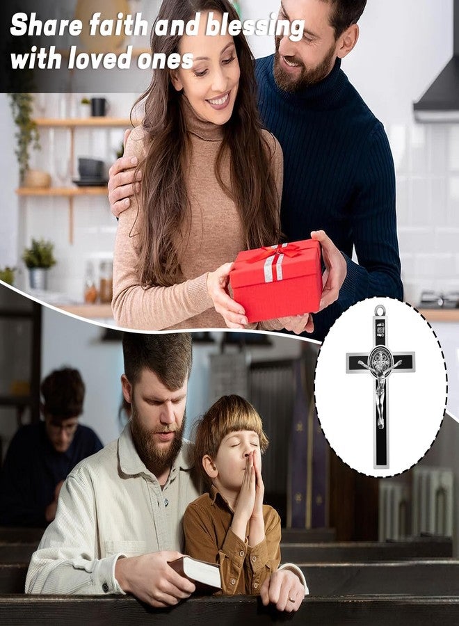 صليب مينا معدني أسود من XIPENGKEJI، صليب مسيحي للجدار، ديكور منزلي ملهم للمسيح، صليب يسوع للجدار، ديكور فني ليسوع، هدايا مسيحية - 5 بوصة × 2.9 بوصة - Image 4