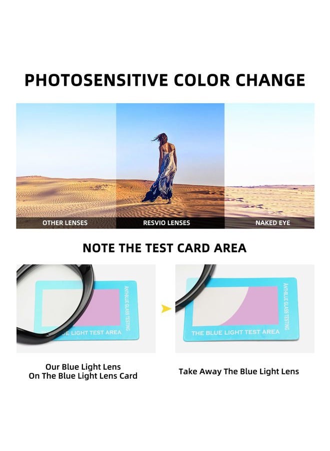 Bhigh 2-in-1 woman Blue Light Blocking & Photochromic Glasses - Auto-Tinting Lenses for Indoor/Outdoor Use Y5616 (C1) - Image 5